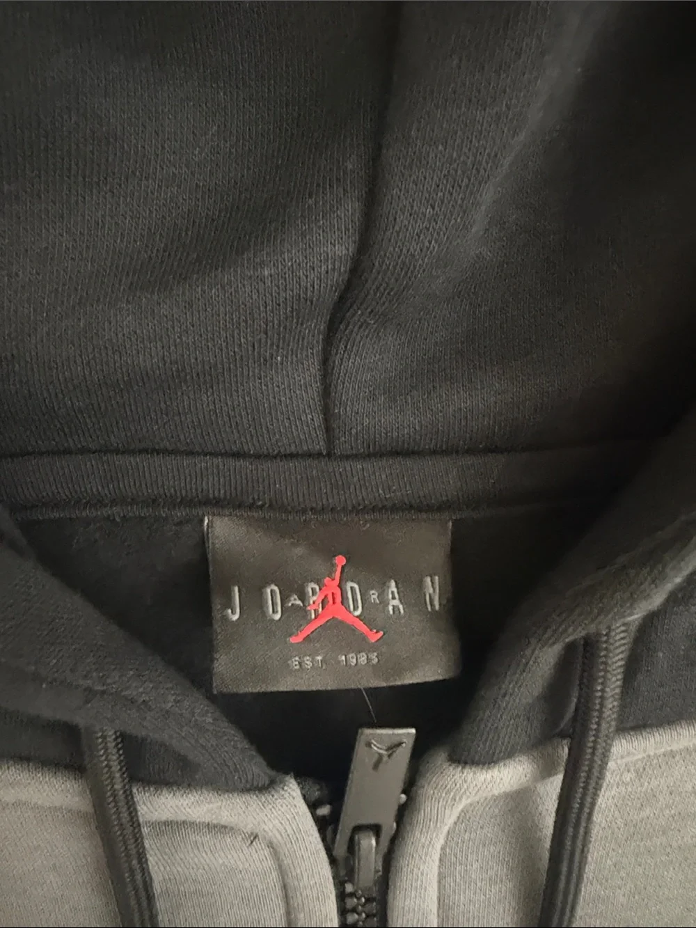 Jordan Black and Gray Full-Zip Hoodie